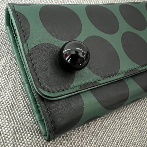 MARC JACOBS Green/Black Polka Dot Wallet Lambskin RARE Runway 2011 - Picture 3 of 7